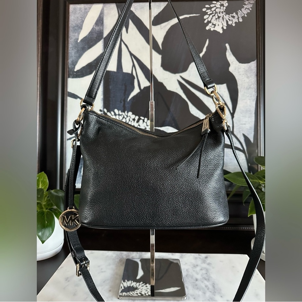 Michael Kors Black Pebbled Leather Shoulder Bag